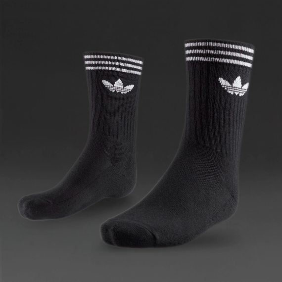 Adidas Originals Crew Socks 3 pairs Black/White for Women